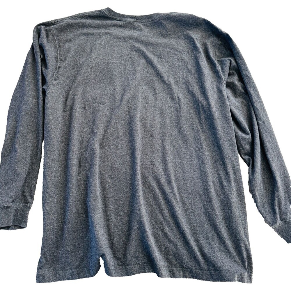 Carhartt Men's Long Sleeve T-Shirt 2XL Loose Fit Crewneck Dark Gray Pocket Tee - Picture 3 of 7
